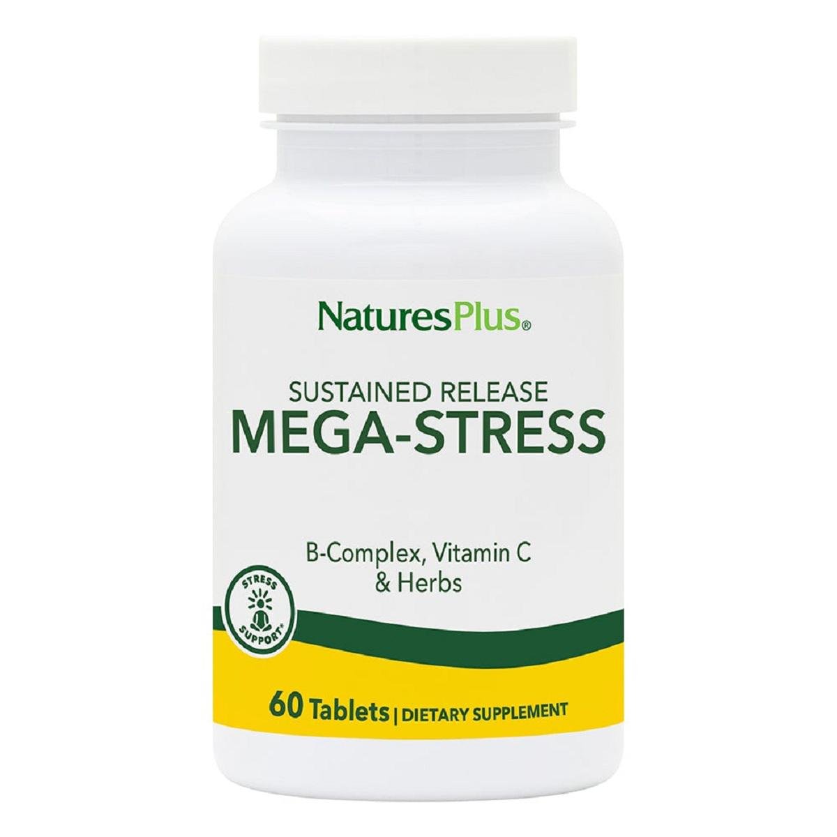 Комплекс Natures Plus Mega-Stress для преодоления стресса и поддержания энергии 60 таблеток