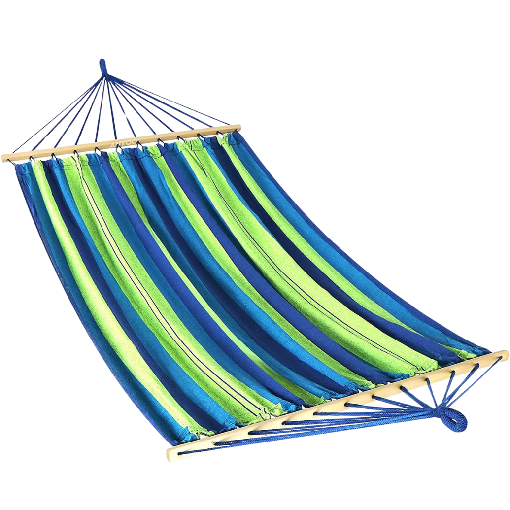 Гамак подвесной 200x80 см с планкой 80 см с чехлом Сине-зеленый (400965)