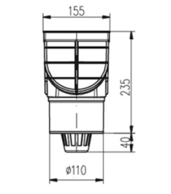 Дощоприймач MCH пластиковий вертикальне підключення ⌀ 110 мм (325Е) - фото 3 Дощоприймач MCH пластиковий вертикальне підключення ⌀ 110 мм (325Е) - фото 3