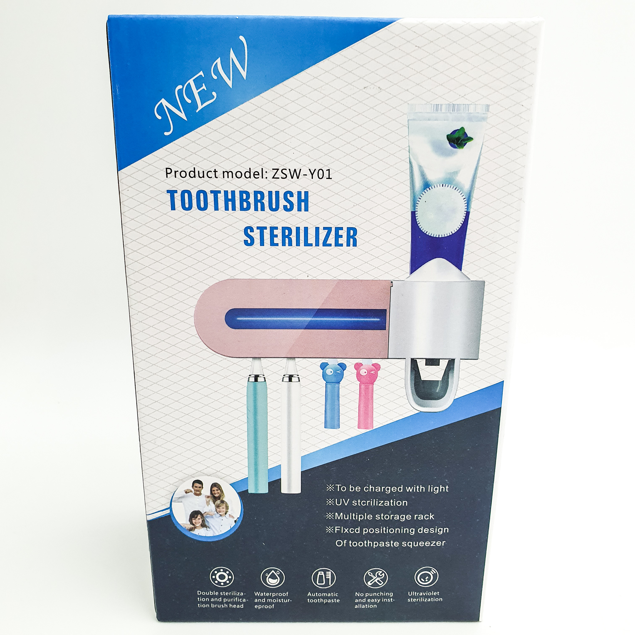 Диспенсер для зубної пасти і утримувач щіток Toothbrush Sterilizer ZSW-YO1 з стерилізатором - фото 2