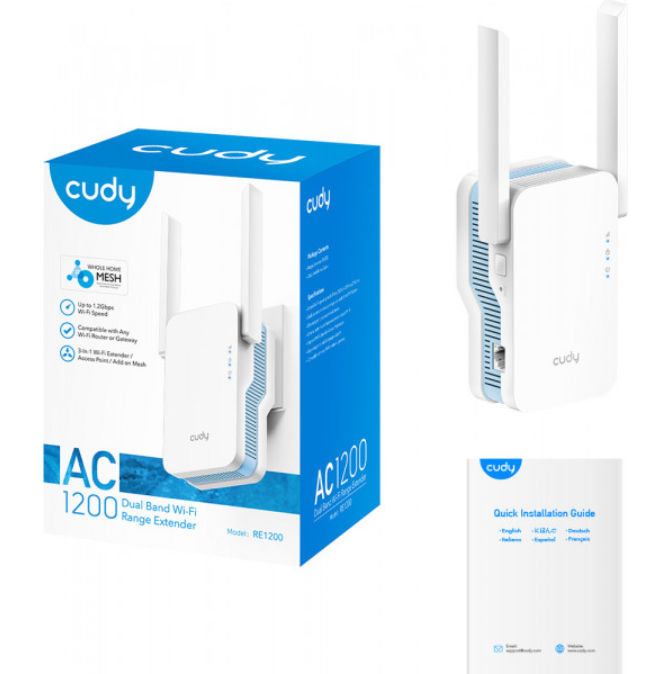 Ретранслятор Cudy RE1200 AC1200 Wi-Fi Mesh Repeater White (RE1200_EU_V1.0) - фото 5
