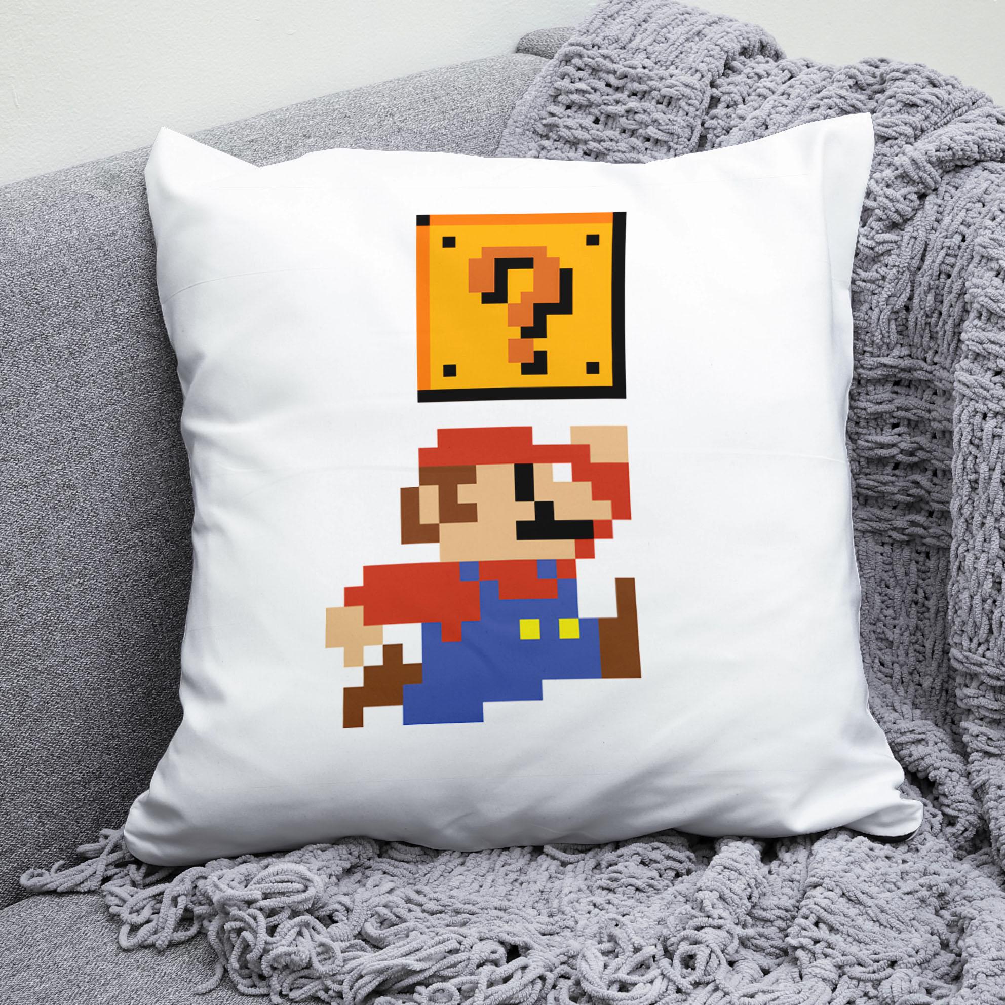 Плюшева подушка квадрат з принтом гри Super Mario