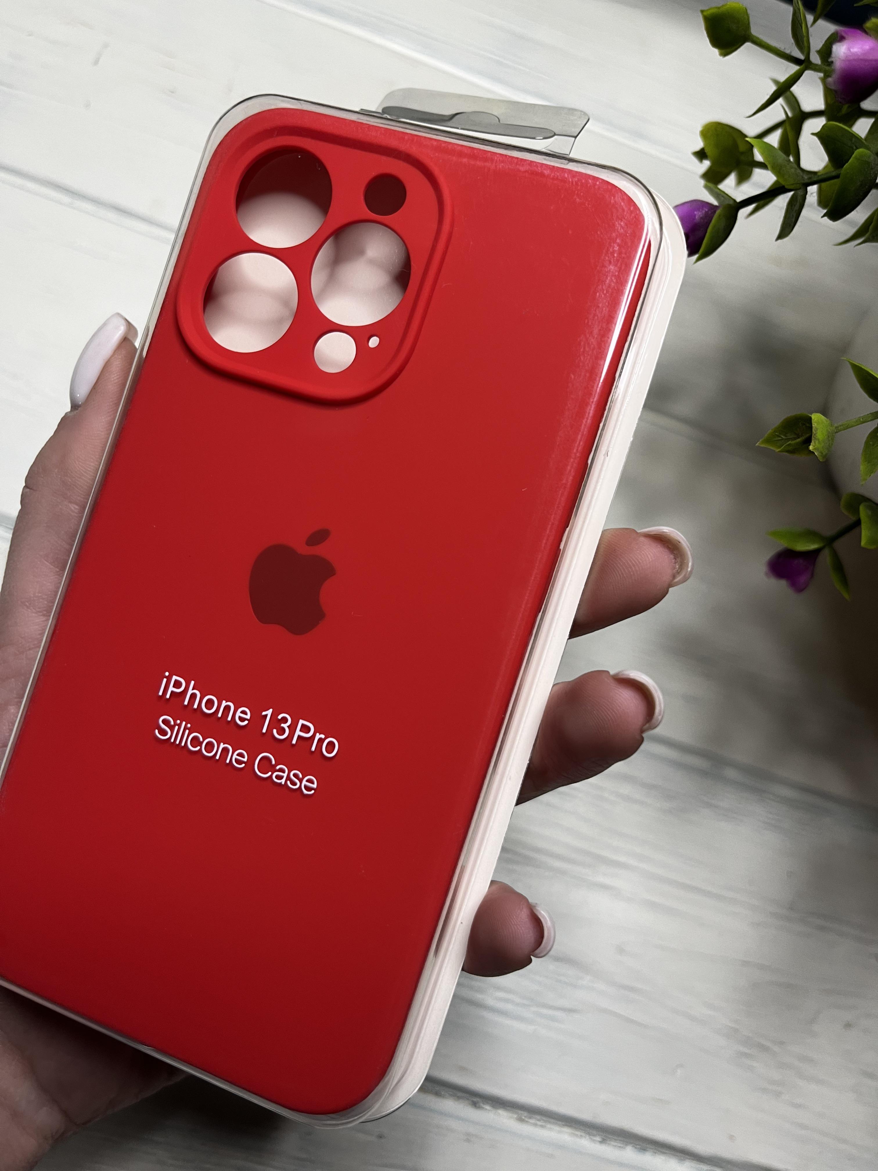 Чехол накладка на iPhone (Айфон) 13 Pro закрытый низ и закрытая камера silicone case full camera Apple