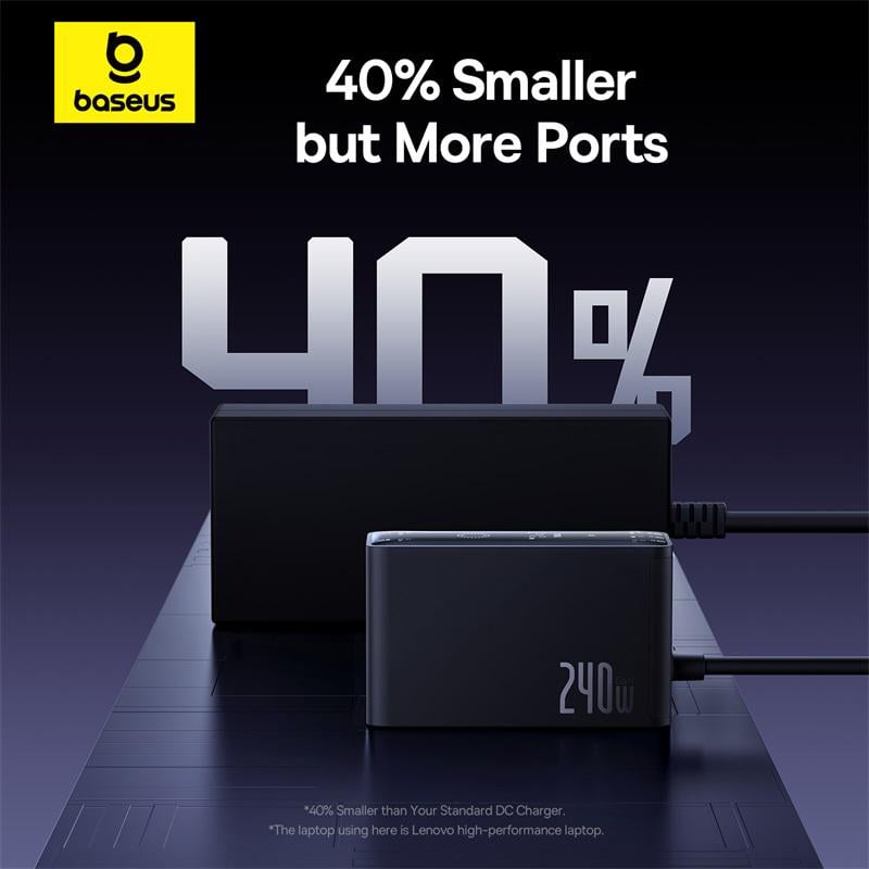 Зарядний пристрій для кабелю BASEUS Baseus Digital GaN Intelligent Desktop Fast Charger 3C+U+DC 240W EU Cluster Black (P10163901113-00) - фото 15 Зарядний пристрій для кабелю BASEUS Baseus Digital GaN Intelligent Desktop Fast Charger 3C+U+DC 240W EU Cluster Black (P10163901113-00) - фото 15