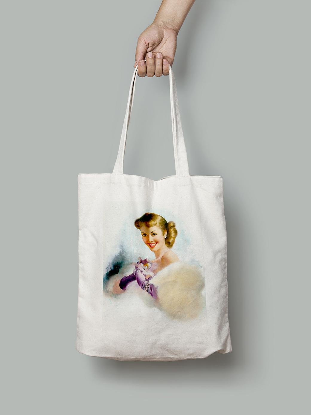 Эко-сумка Портрет. Улыбка и лилия. Эдвард Рунчи шопер (pin_up010238_Bag)