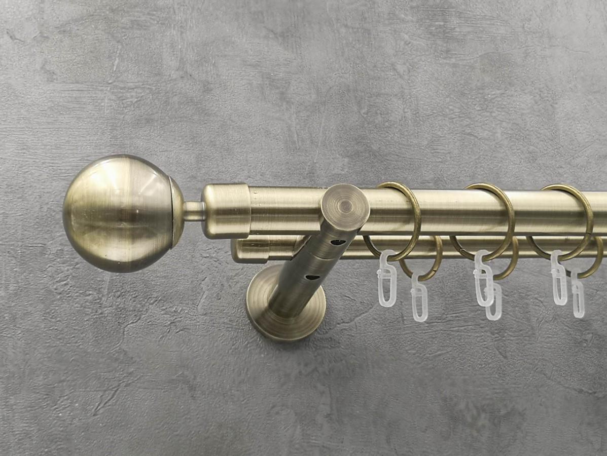 Карниз Quadrum Шар гладкая штанга двойной универсальный 25/19 мм 320 см Антик (262045706)