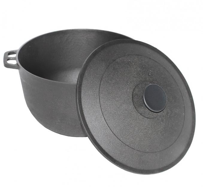 Казан туристический Биол чугунный с дужкой и крышкой 8 л Черный (0708)