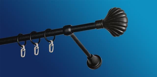 Карниз для штори Plastidea Мушля одинарний металевий з гачками D 16 мм 180 см Чорний - фото 1 Карниз для штори Plastidea Мушля одинарний металевий з гачками D 16 мм 180 см Чорний - фото 1