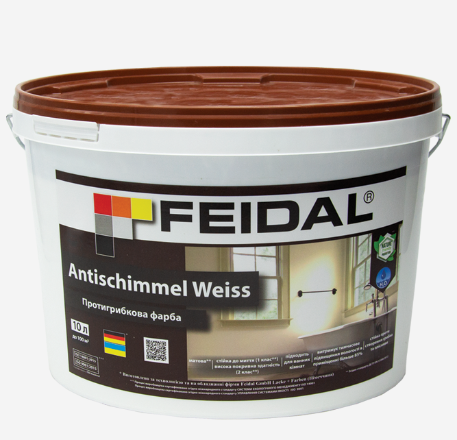 Краска противогрибковая Feidal Antischimmel Weiss 10 л Белый