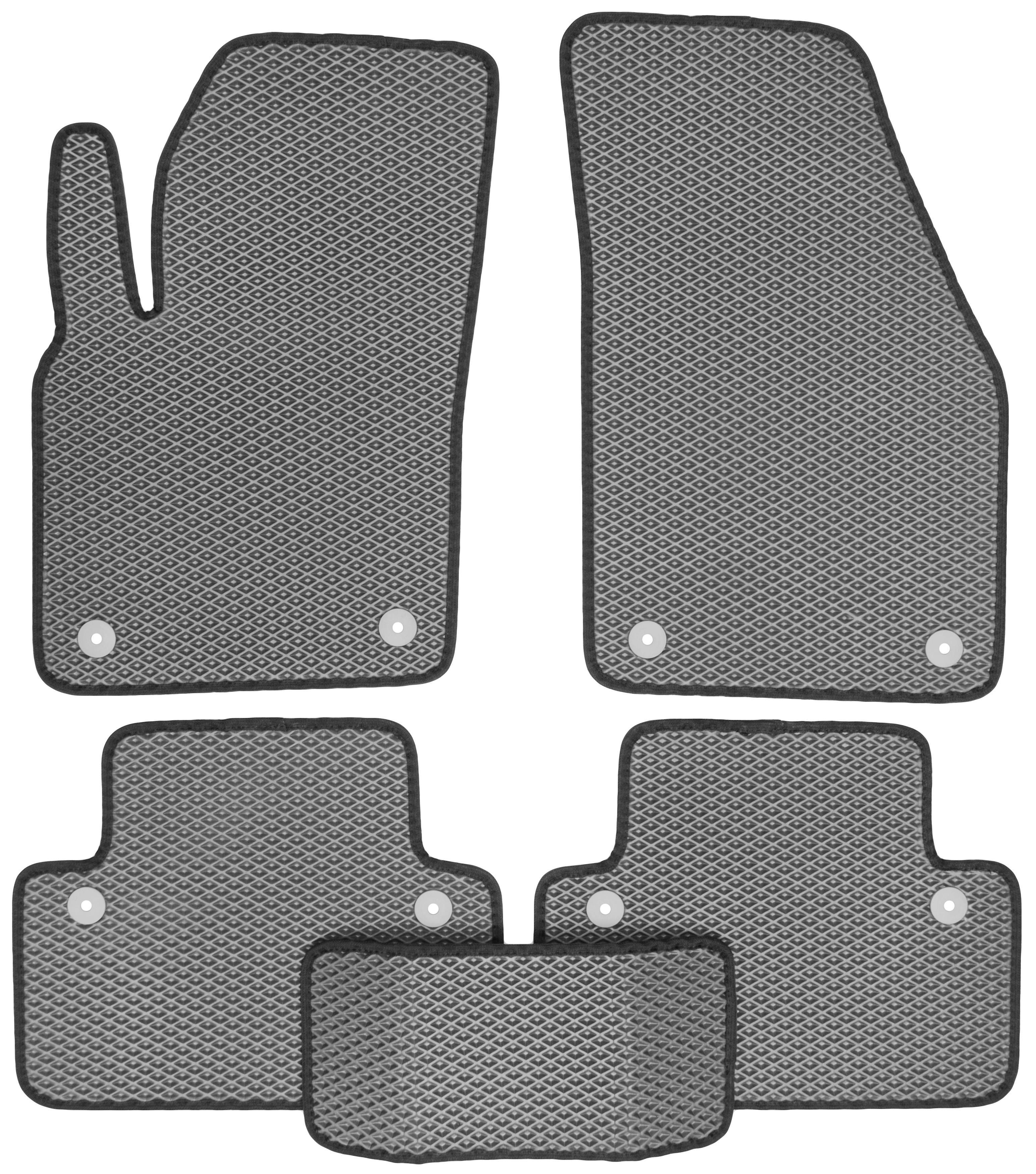 Коврики в салон для Volvo C30 '06-13 EVA-полимерные с черной тесьмой  Серый (174600)