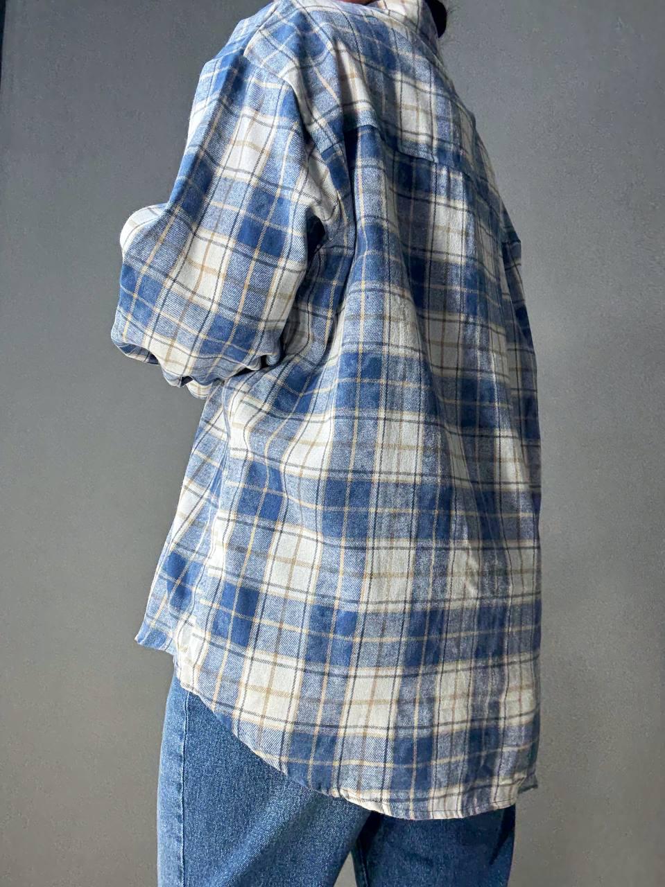 Сорочка жіноча YZY 7765 в клітинку оверсайз широка варена OS Блакитний (4920) - фото 7 Сорочка жіноча YZY 7765 в клітинку оверсайз широка варена OS Блакитний (4920) - фото 7