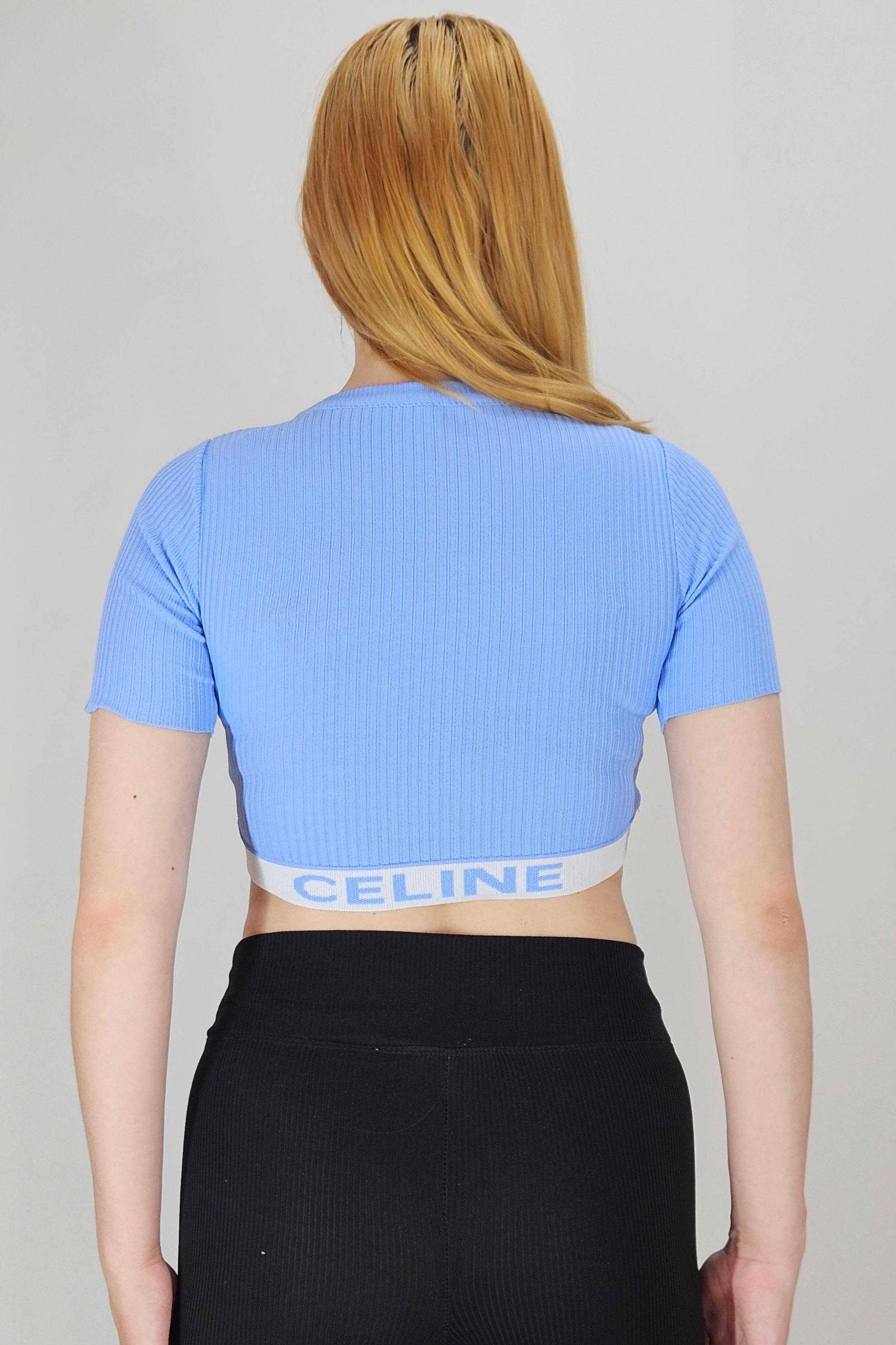 Футболка жіноча в рубчик р. 36 Блакитний (180011) - фото 3