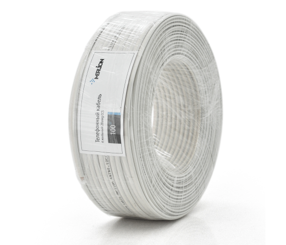 Кабель телефонный Merlion 4-жильный 28awg CCS 100 м White (00244)