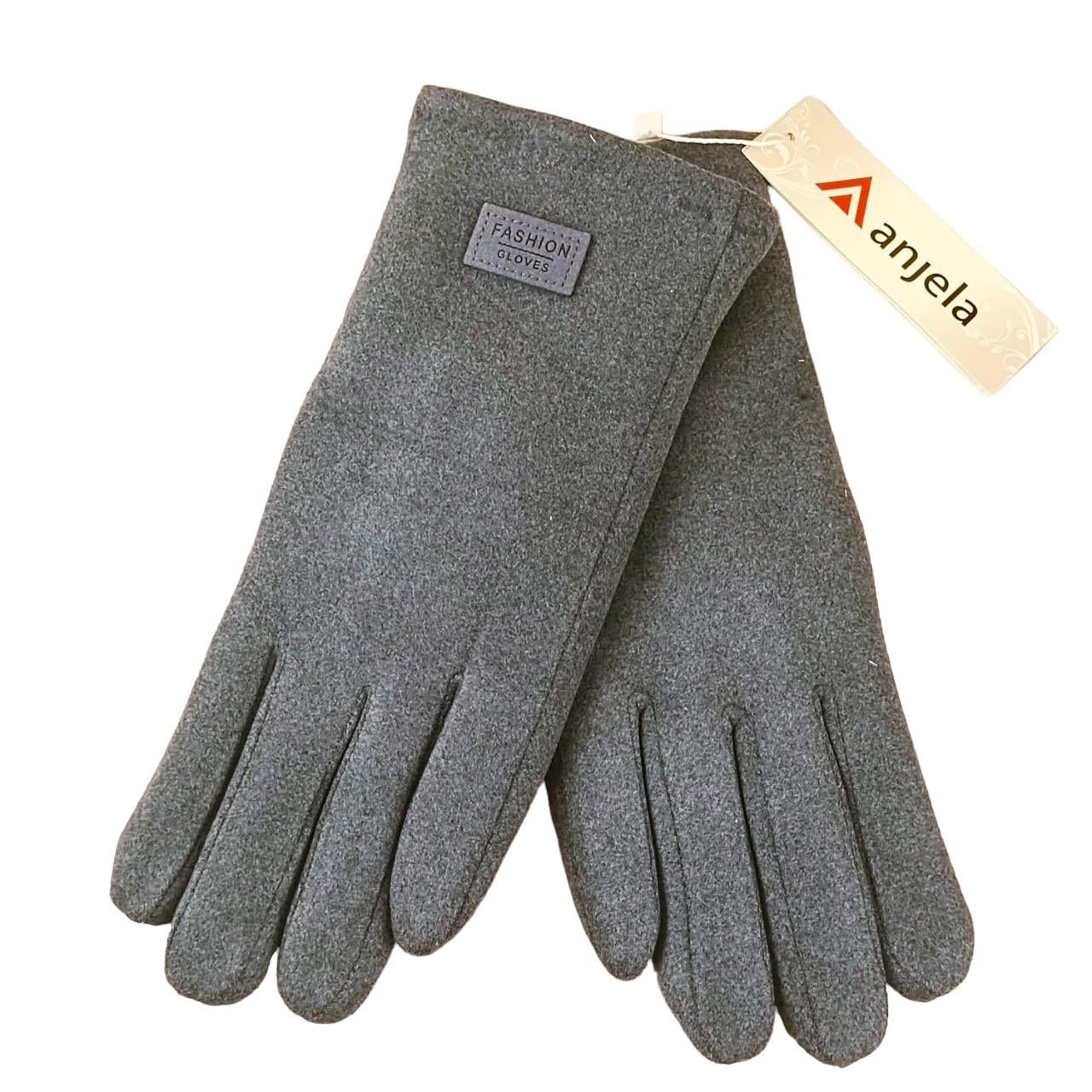 Перчатки женские Fashion сенсорные эластичные с мехом S-L Темно-серый (47293)