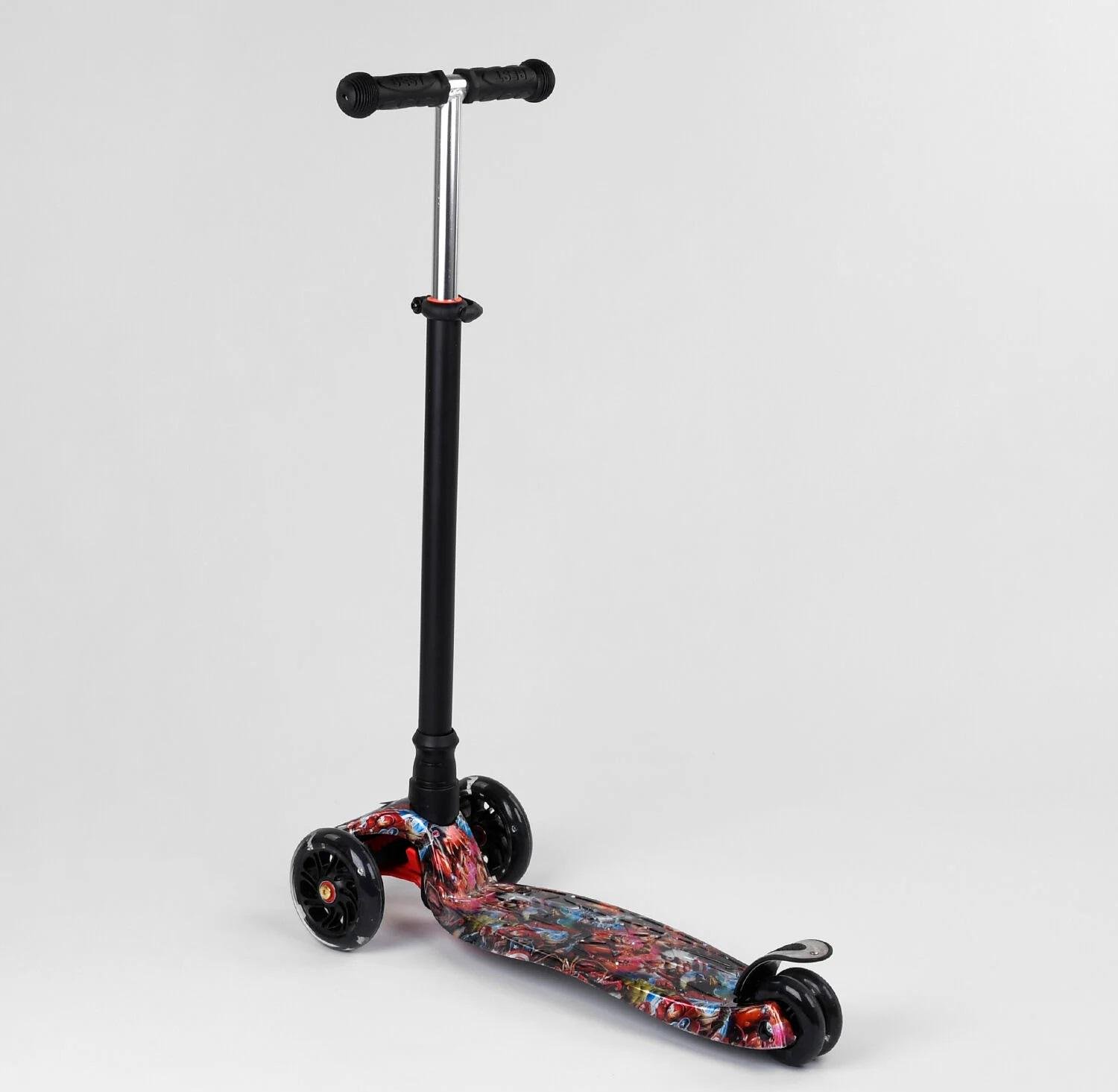 Дитячий самокат Best Scooter A 25780 MAXI 4 PU колеса з підсвічуванням Чорний (A 25780)