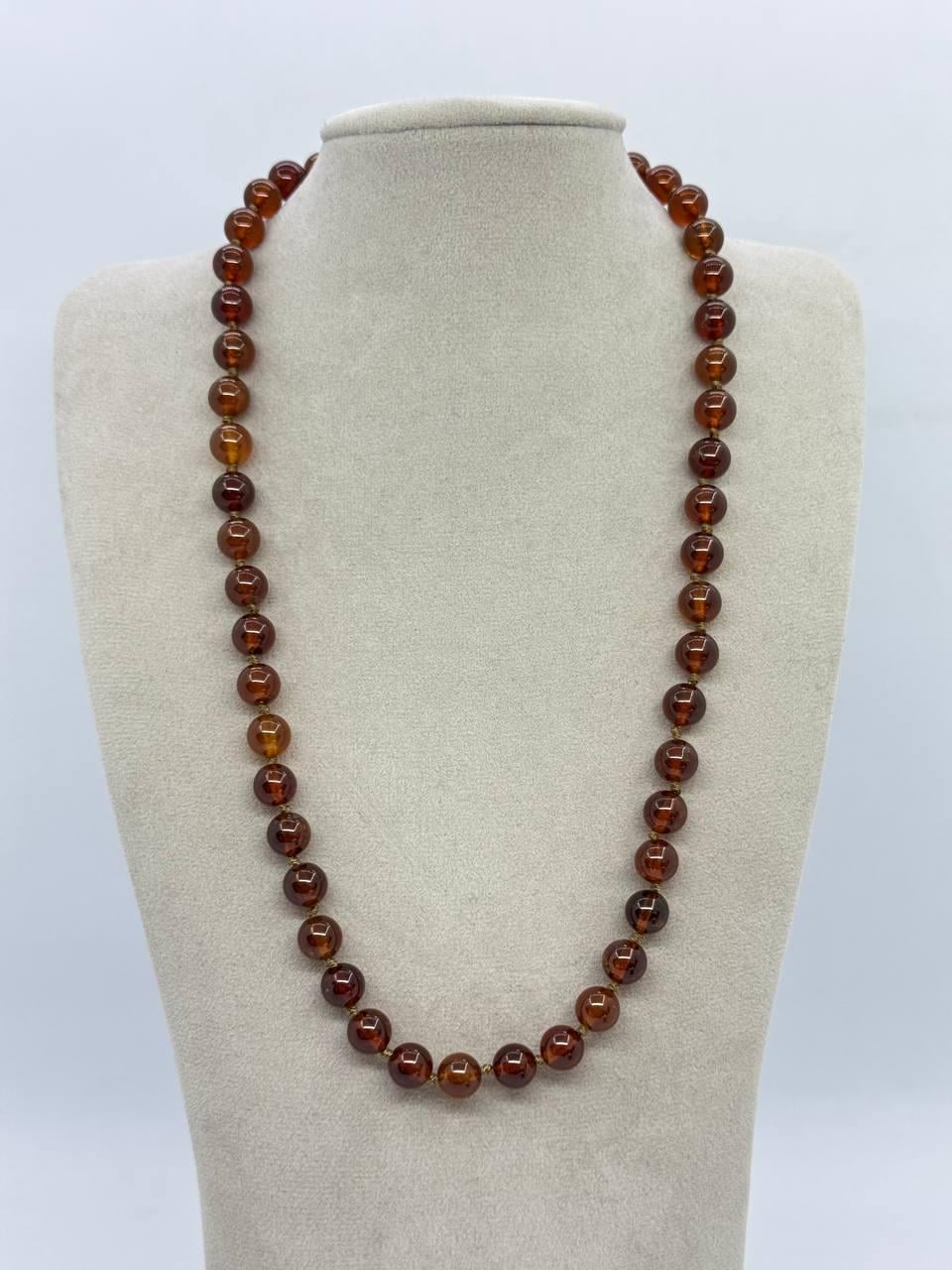 Бусы из граната 8 мм 48 см Коричневый (12722)
