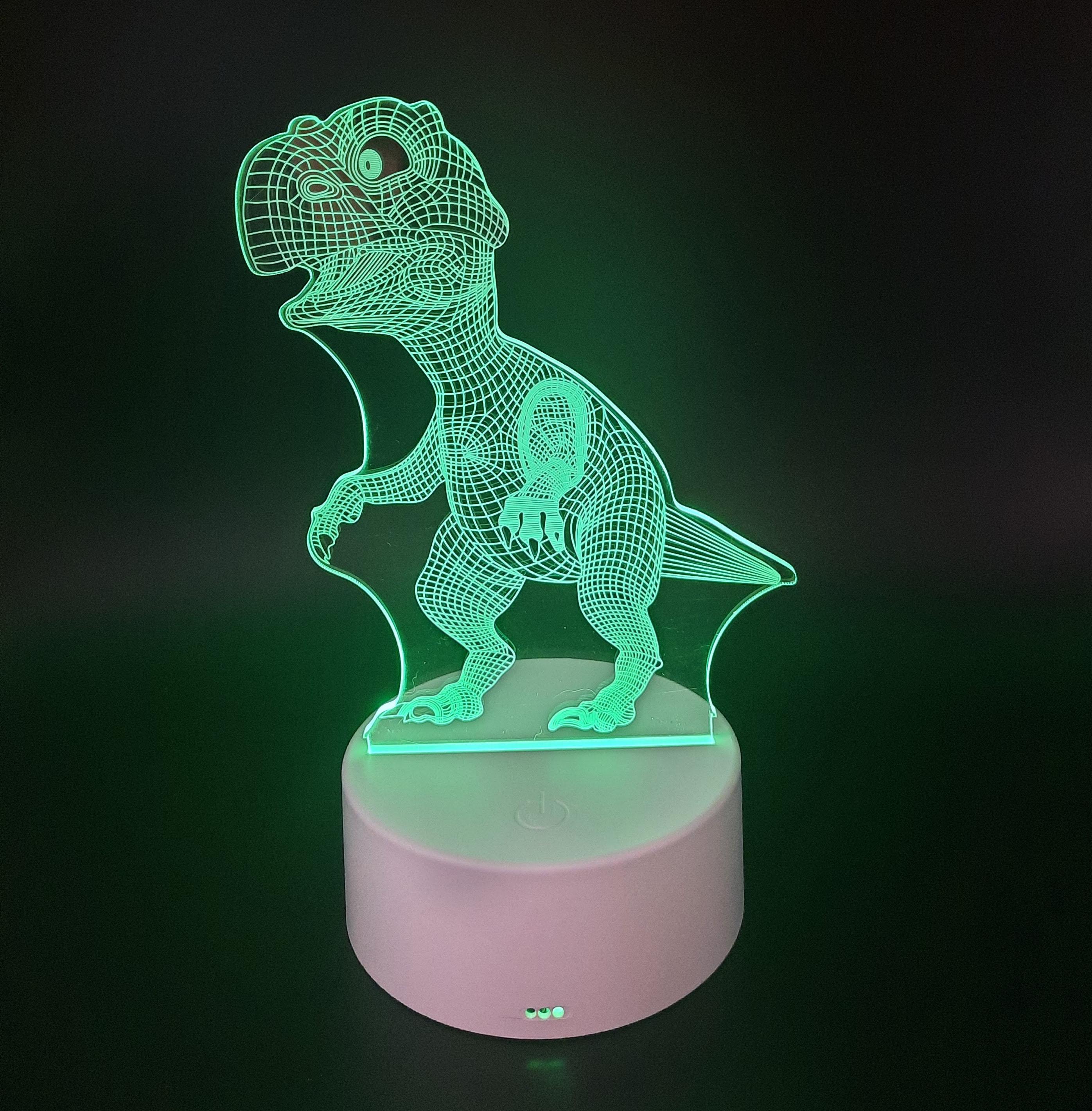 3D LED нічник дитячий 16 кольорів Діно