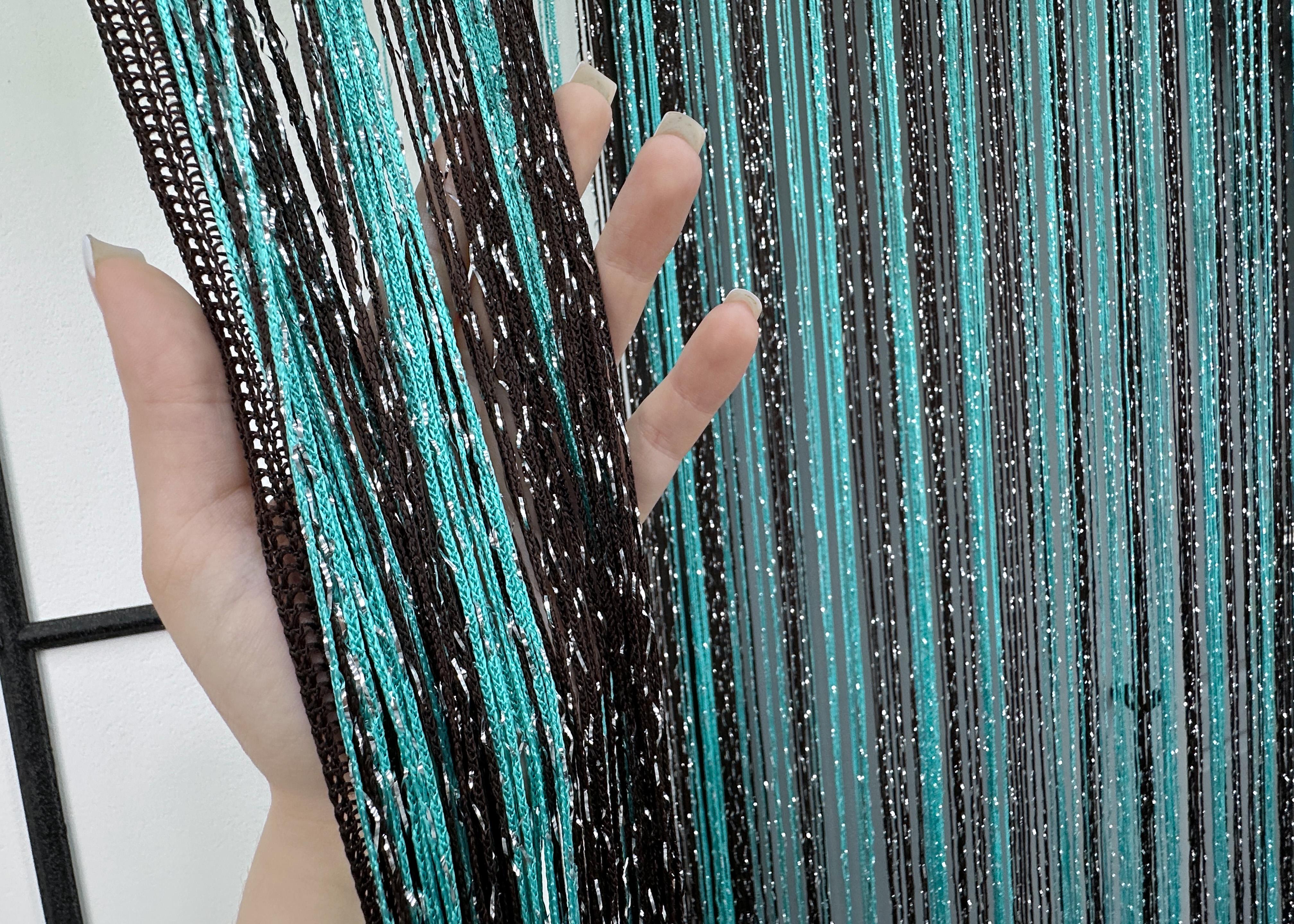 Шторы-нити с люрексом 300х300 см Бирюзовый/Венге (61-101) - фото 5 Шторы-нити с люрексом 300х300 см Бирюзовый/Венге (61-101) - фото 5