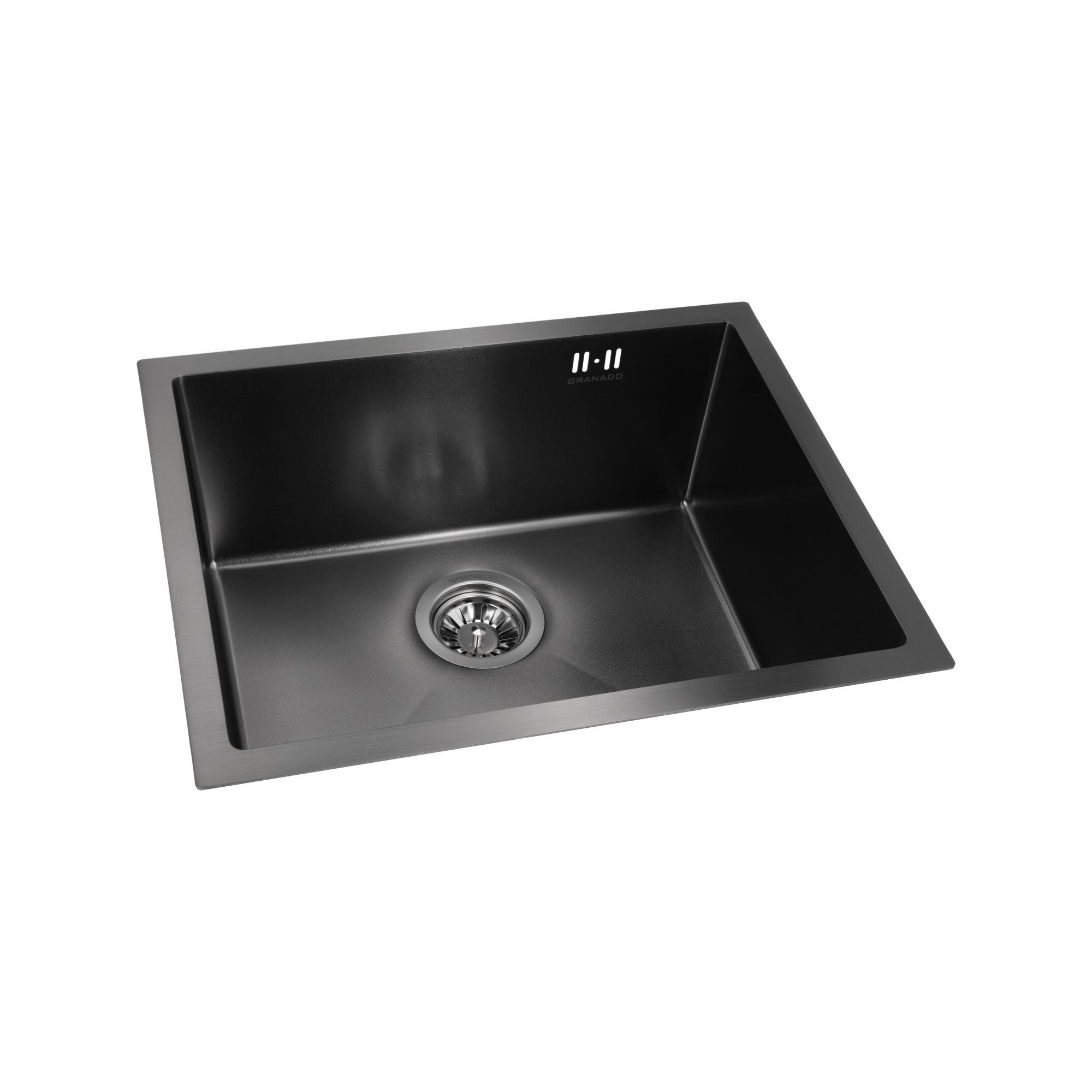 Мийка для кухні Granado Under top Max Steel S201 Textures 53х43х22 см Black - фото 2