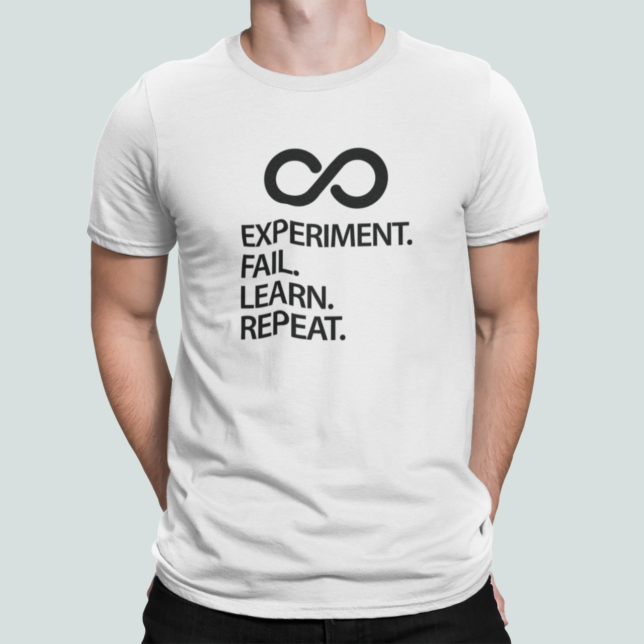 Футболка чоловіча Stedman з написом "Experiment fail learn repeat" XXL Білий (ПН449-11) Футболка чоловіча Stedman з написом "Experiment fail learn repeat" XXL Білий (ПН449-11)