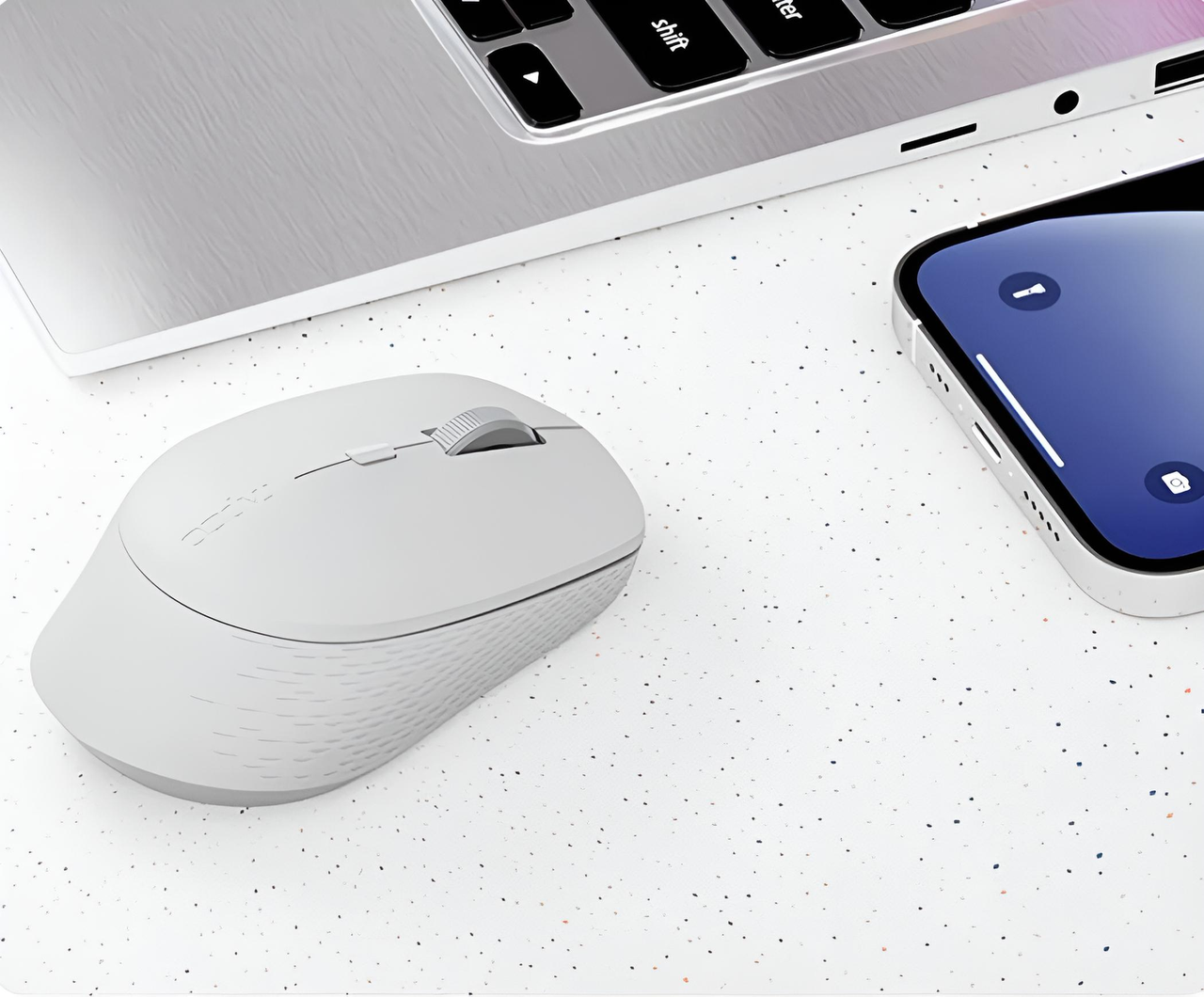 Мышь RAPOO M300L Silent беспроводная с аккумулятором 2400 DPI Light grey (2786650894) - фото 2 Мышь RAPOO M300L Silent беспроводная с аккумулятором 2400 DPI Light grey (2786650894) - фото 2