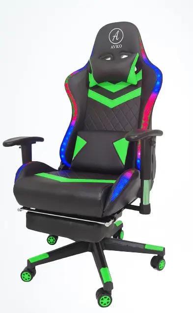 Кресло компютерное Avko Style AG72830 Green RGB подсветка (4572830)