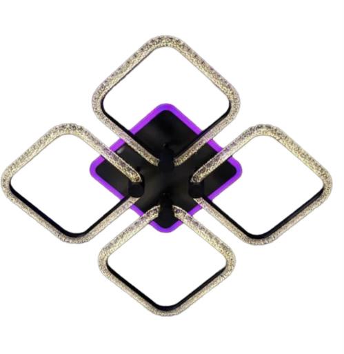 Люстра светодиодная Svet 96W+18W Черный (SC-2117/4C BK PK/BU/PL)