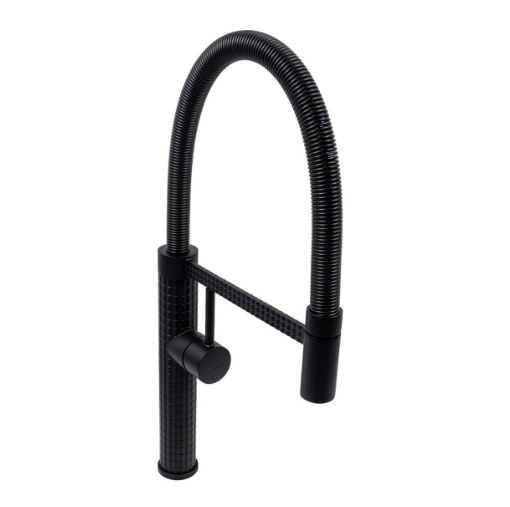 Смеситель кухонный Valeso PVD гибкий гусь Черный/Черный матовый (VAS1)
