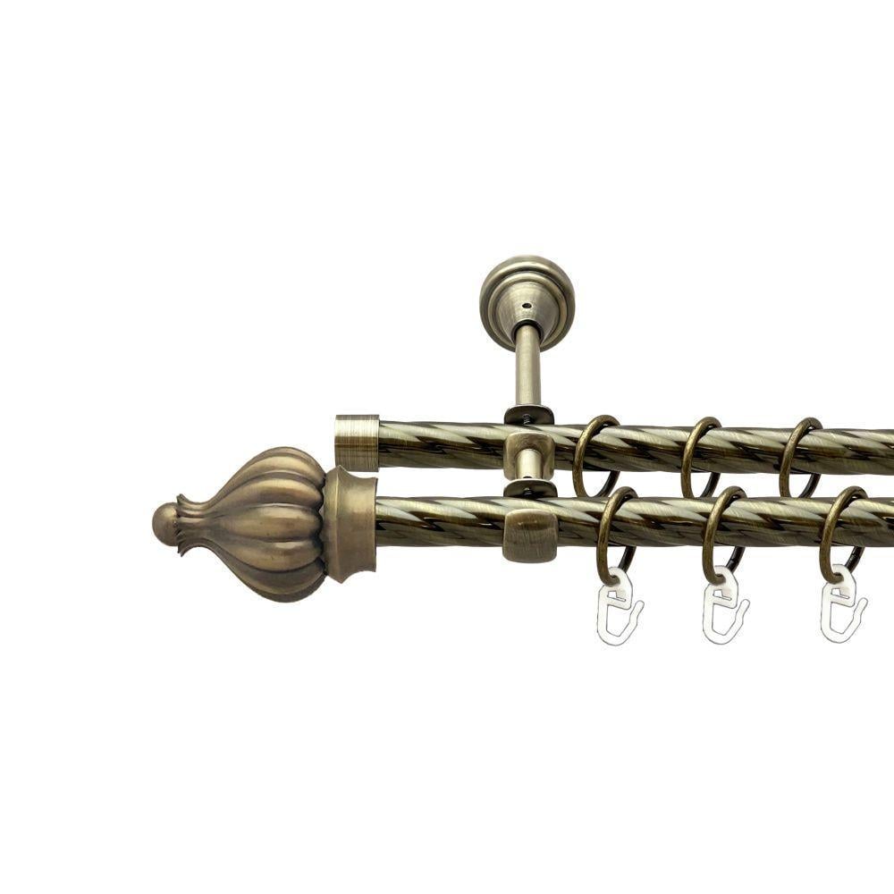 Карниз Orvit Таджа двухрядный скрученный 16/16 мм 200 см Антик (00-00022538)