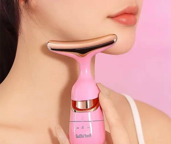 Електромасажер обличчя/шиї та зони навколо очей 3в1 з вібрацією та EMS Рожевий (01e2840e) - фото 7