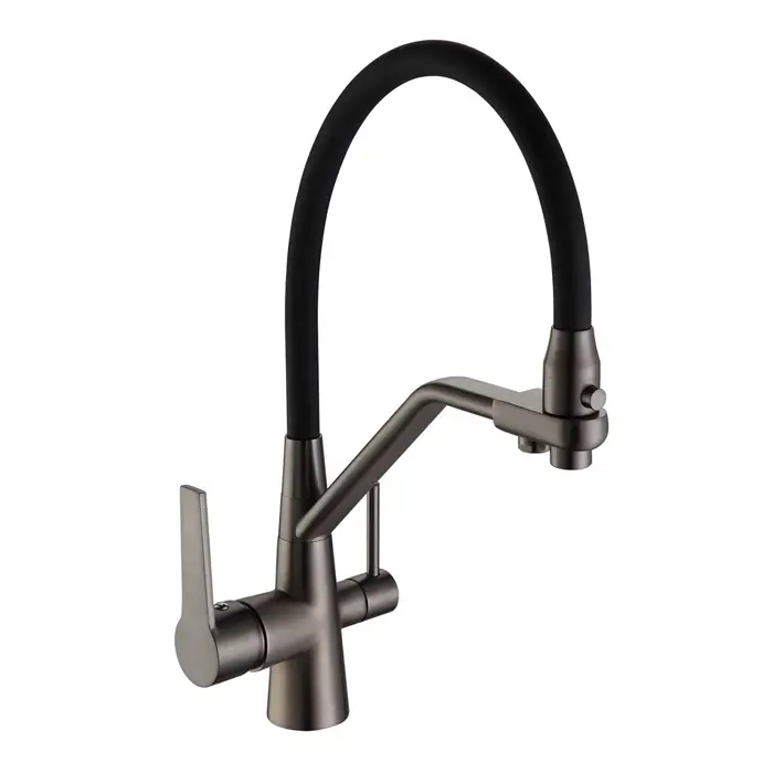 Смеситель для кухни на две воды Frap F4374-15 Серый (1042928)