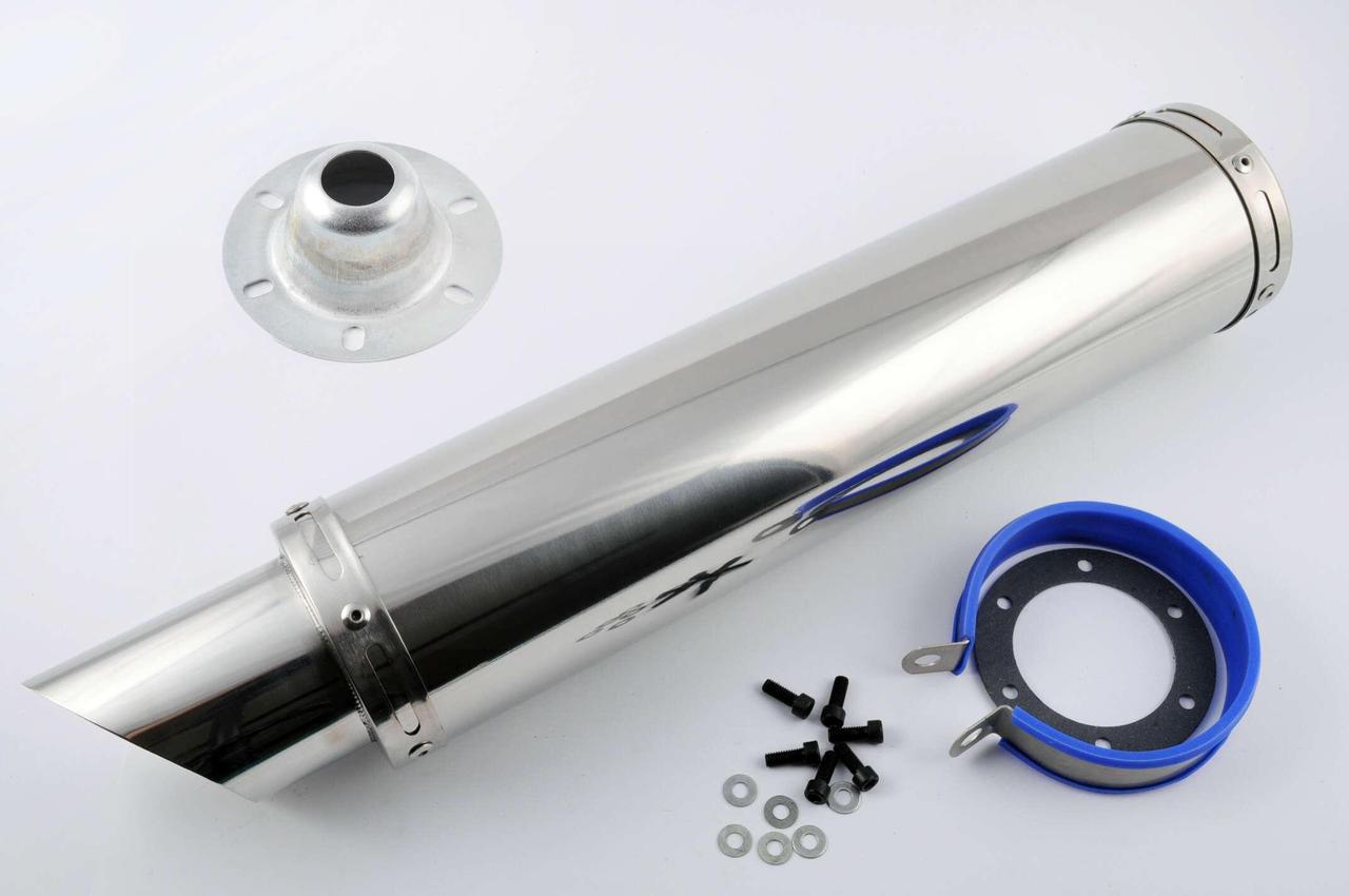 Глушитель тюнинг №5 420х100 мм/крепление Ø 78 мм Хром (2177154210)