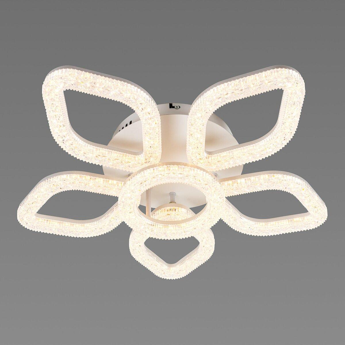 Люстра светодиодная Sirius на шесть плафонов 120W 3000-6500К Белый (77740/5+1)