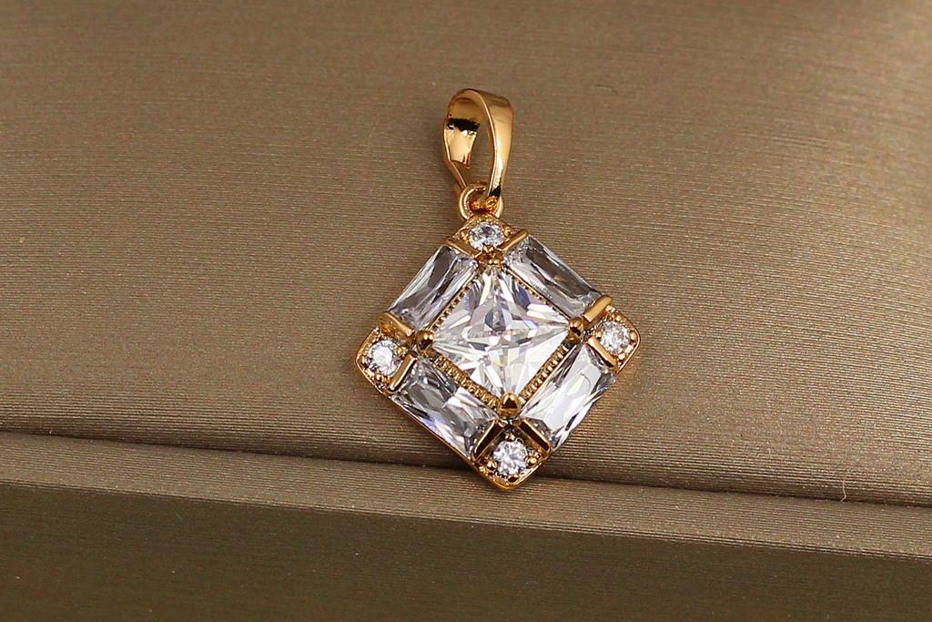 Кулон Xuping Jewelry Ромб мозайка 1,8 см Золотистий (2253977009)