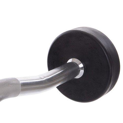 Штанга фиксированная изогнутая Rubber Coated Barbell Zelart TA-2687 10 кг Черный (58363067) - фото 4