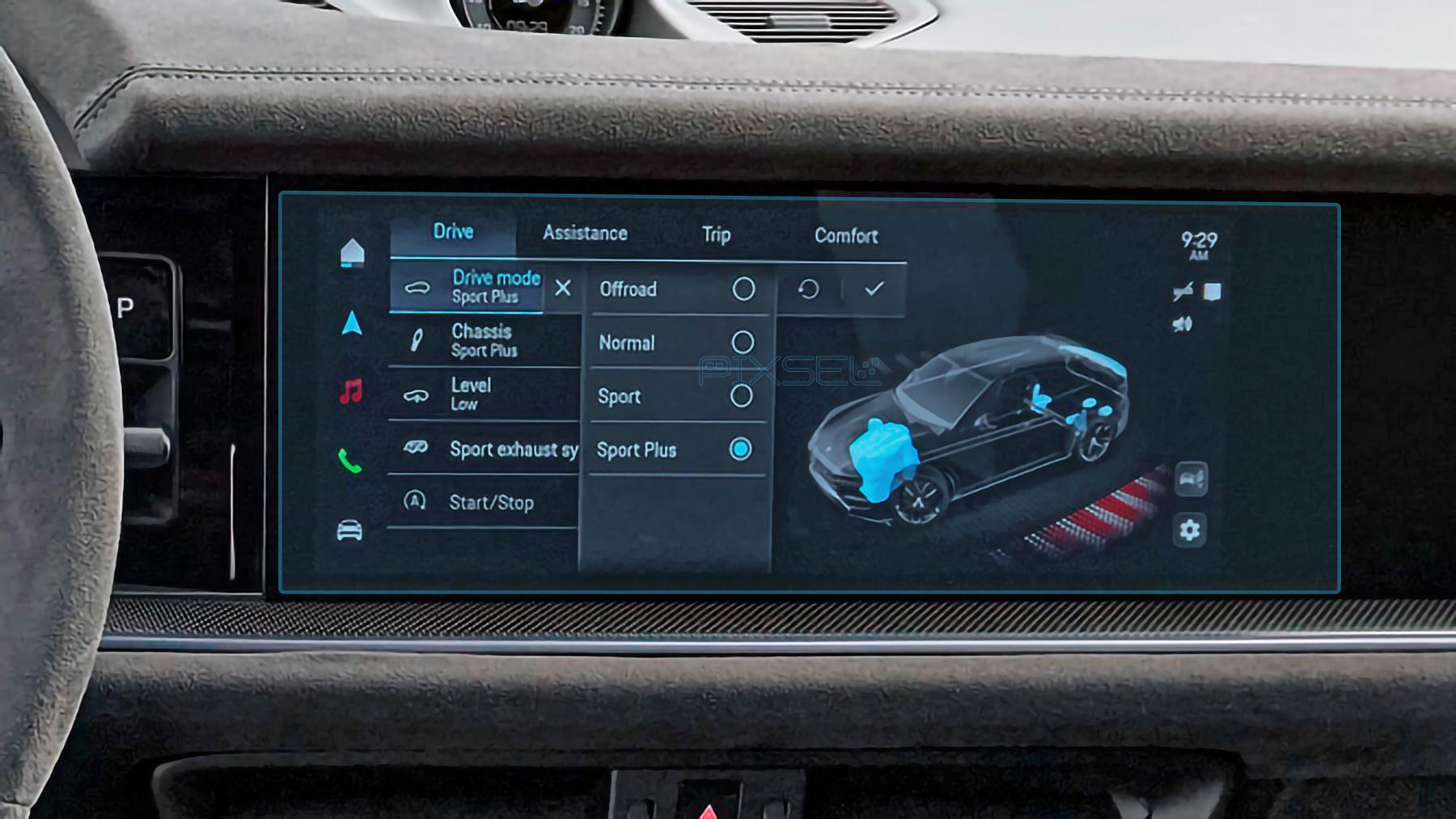 Защитное стекло Pixsel гибридное матовое на монитор Porsche CAYENNE 13,6" 2023