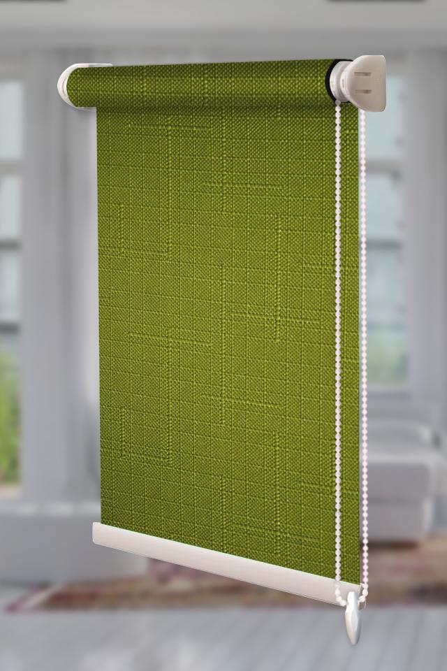 Рулонная штора Лен открытого типа 45х150 см Зеленый (Len-RSS-01-4765)
