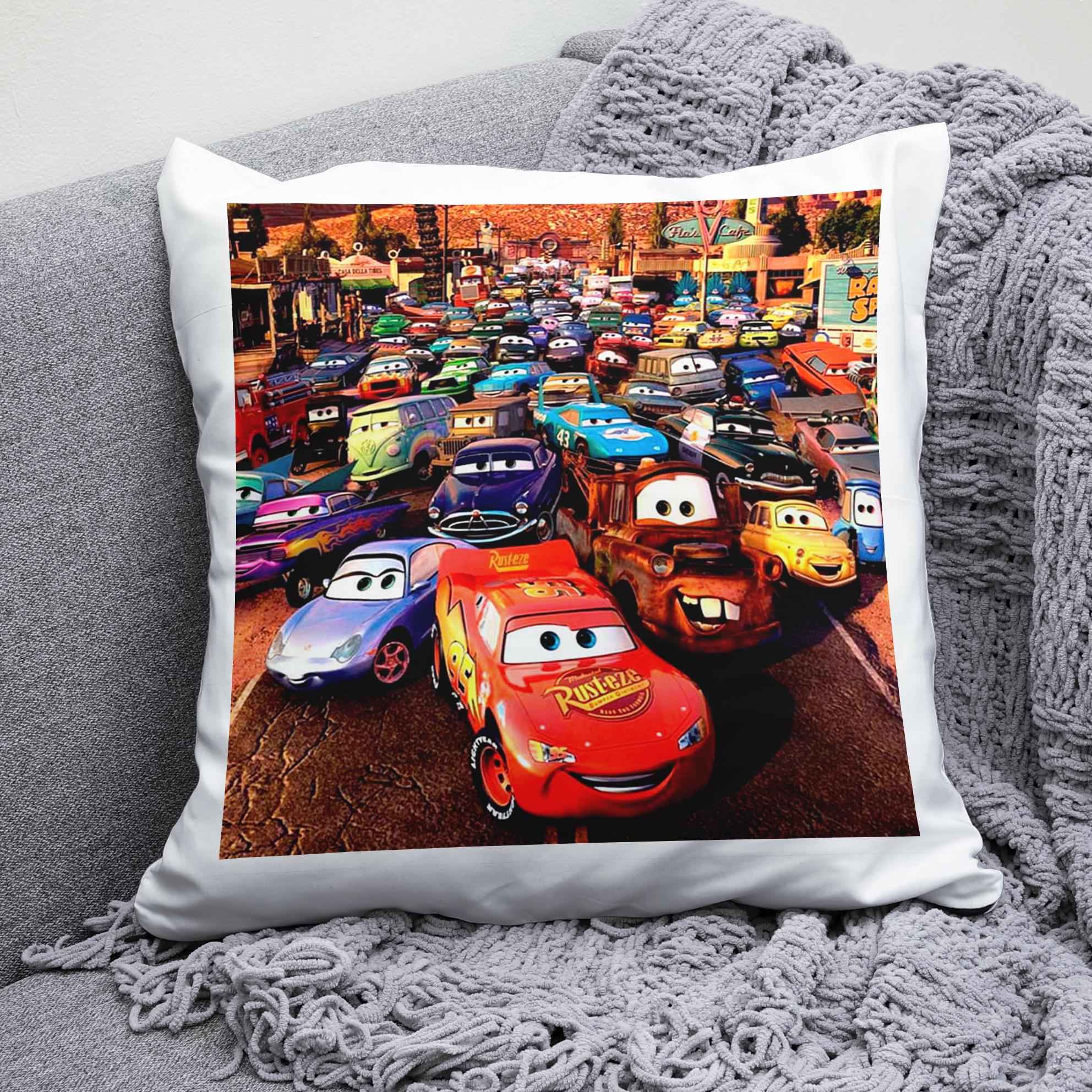Плюшева подушка квадрат з принтом Lightning McQueen