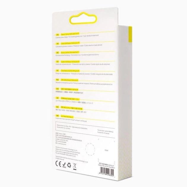 Кабель для быстрой зарядки BASEUS Cafule Cable USB to Lightning 2,4 A 1 м Black/Grey (CALKLF-BG1) - фото 14