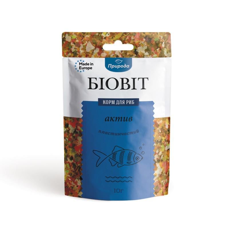 Корм для рыб Природа Биовит Актив пластинчатый 10 г