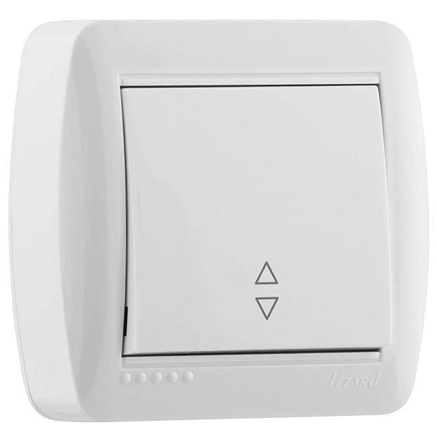 Выключатель одноклавишный Lezard Demet накладной проходной IP20 Белый (27548946)