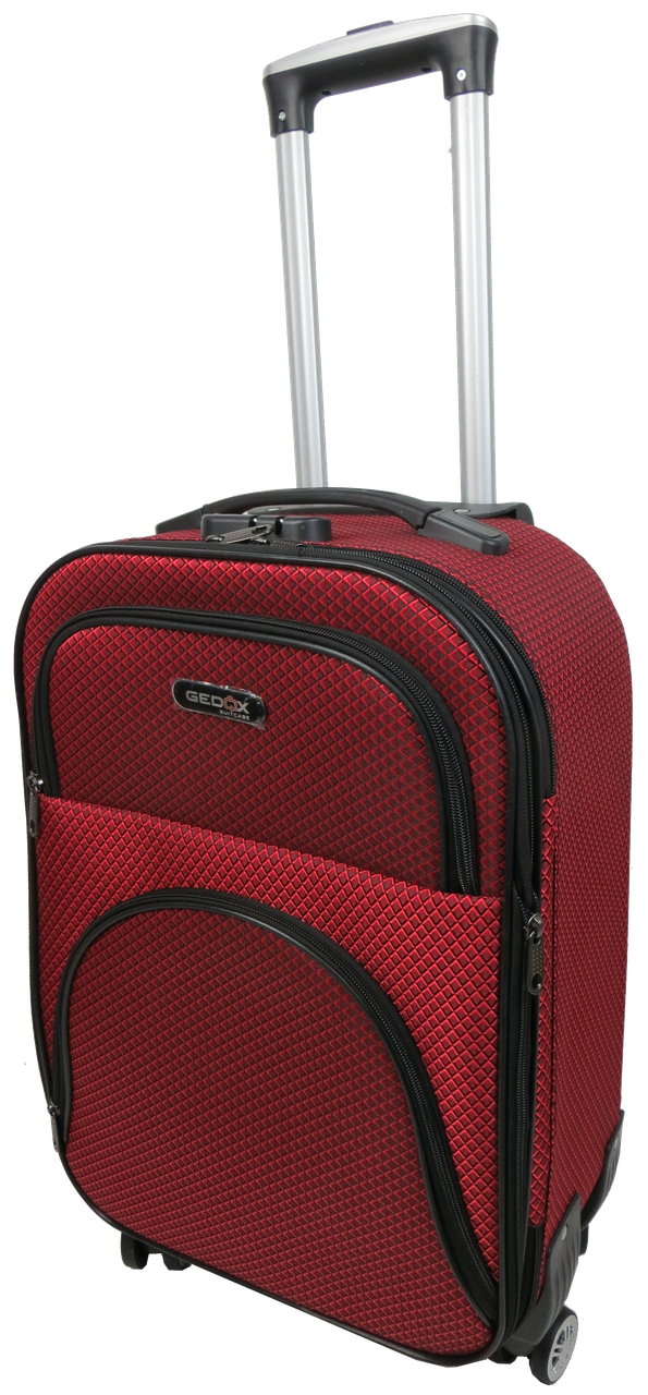 Чемодан на колесах Gedox GD Polo маленький в клетку 42 л Красный - фото 2