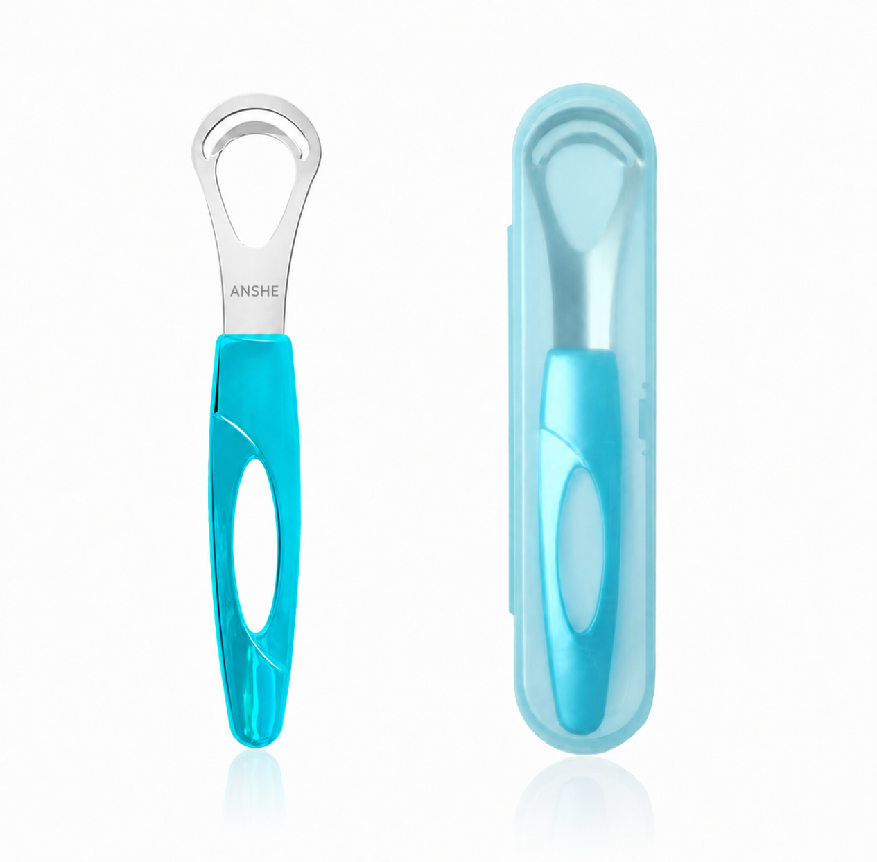 Скребок для языка ANSHE Scrape от налета с кейсом Blue