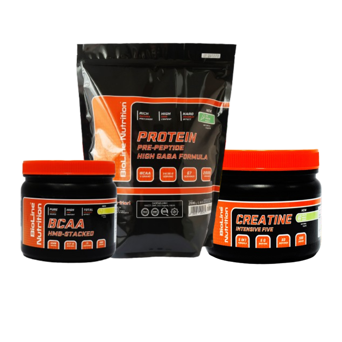 Набор из сывороточного протеина/креатин моногидрат/BCAA 2:1:1 BioLine Nutrition (2413397594)