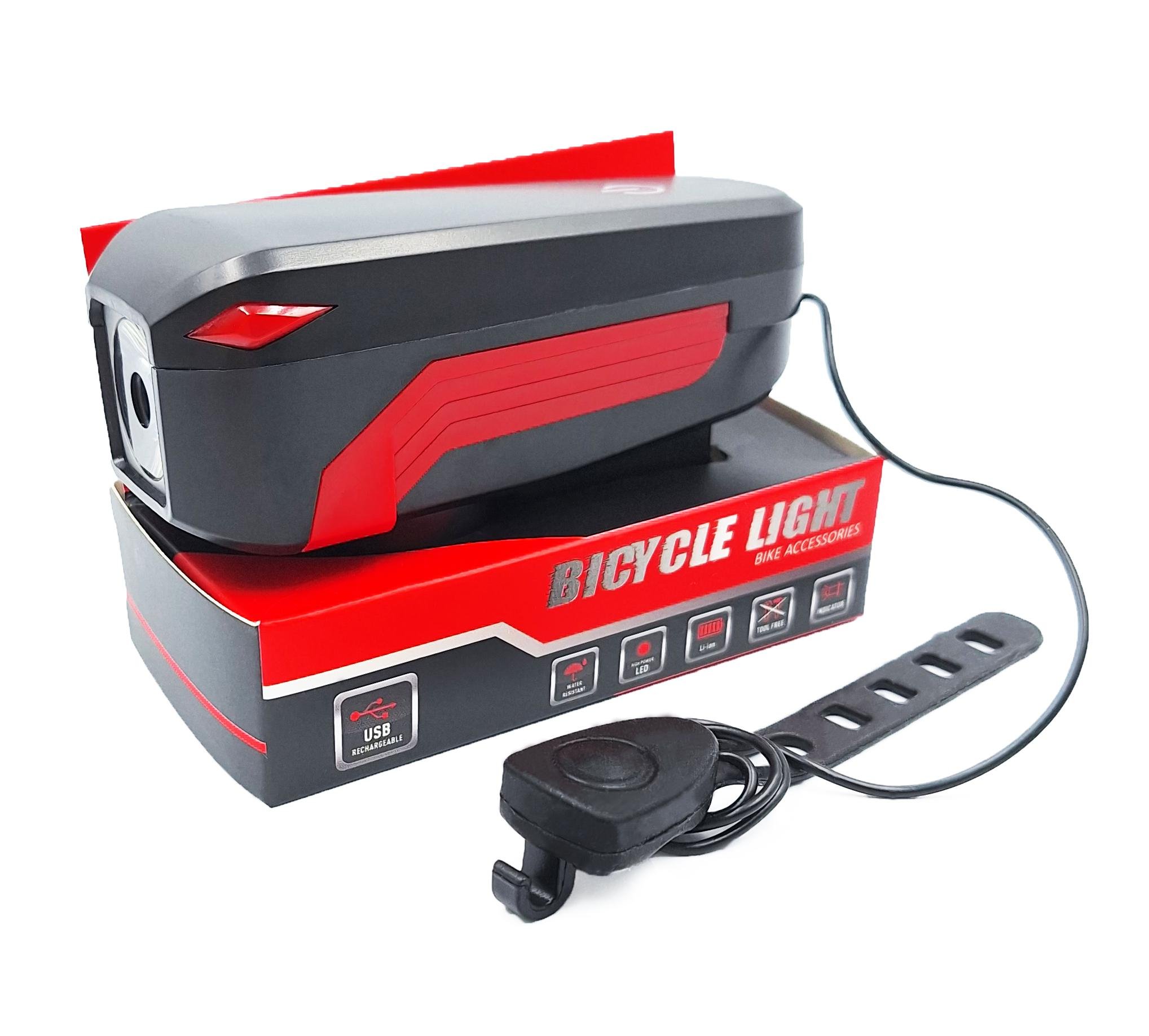 Фара велосипедная передняя BeCool FL1552 USB с электрозвонком 350 Лм (G0000697)