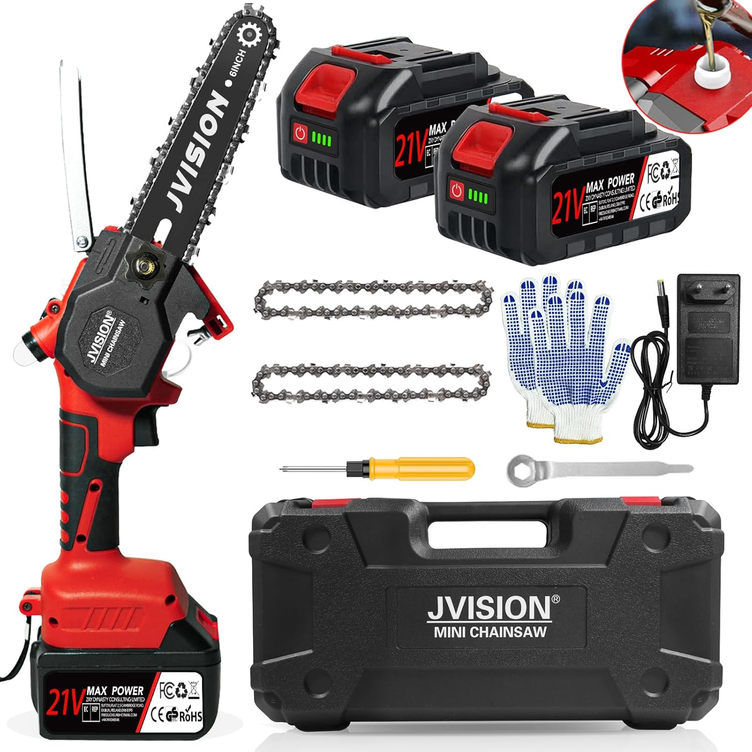 Цепная пила аккумуляторная Jvision DLS-6 21V (04019) - фото 3 Цепная пила аккумуляторная Jvision DLS-6 21V (04019) - фото 3