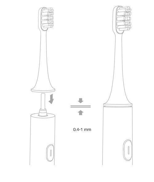 Насадка Regular для зубної щітки Xiaomi MiJia T300/T500/T700 3 шт. Білий (DDYST01SKS NUN4001CN) - фото 4