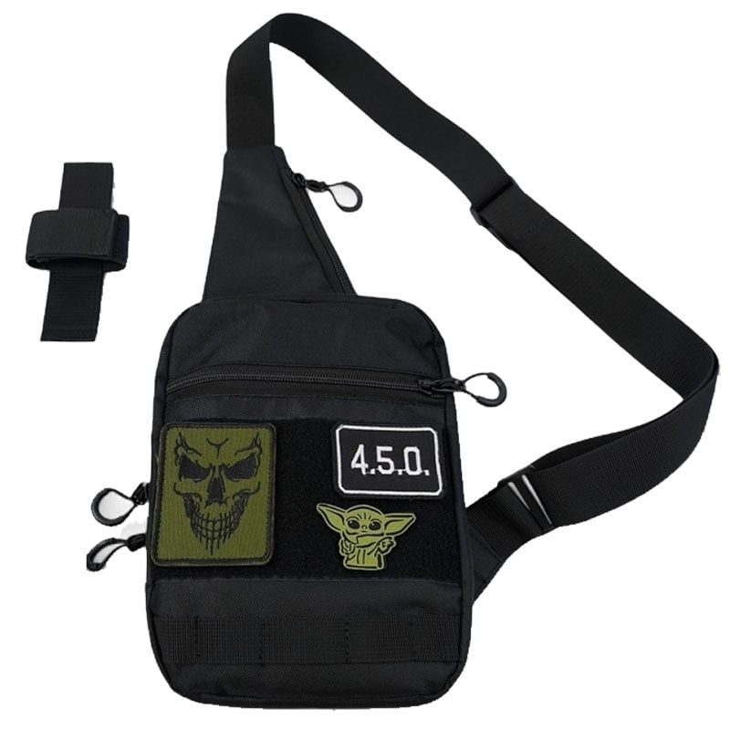 Сумка чоловіча Cordura 7503 black бананка патч-панелль