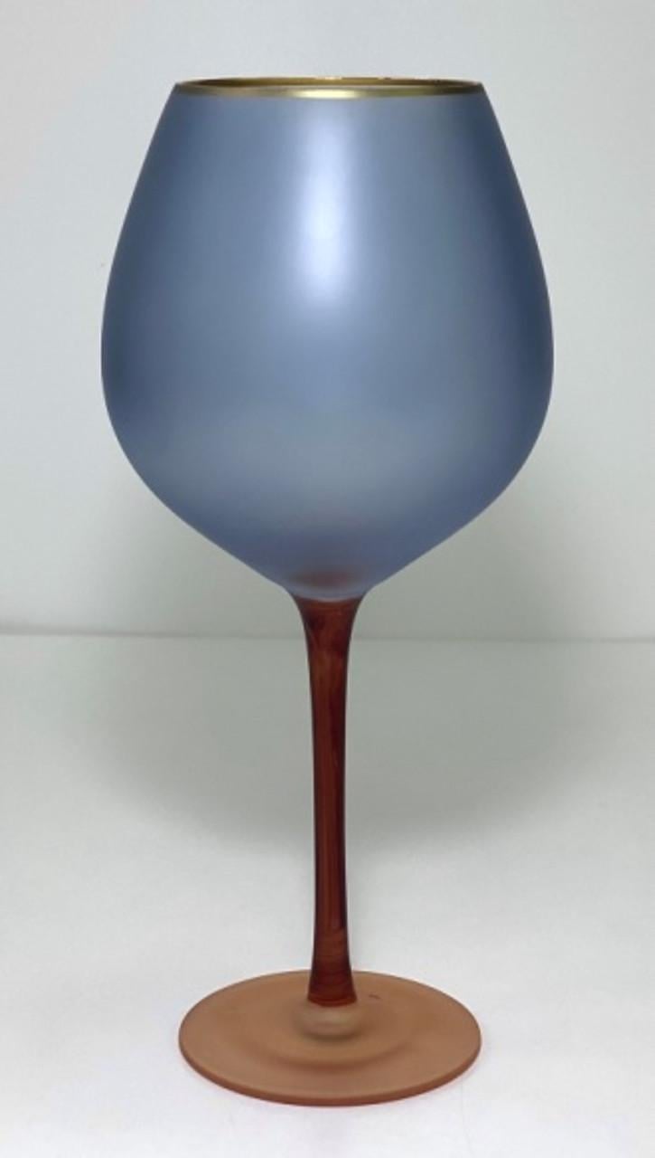 Бокал Леди Грей для вина с золотой каймой 600 мл Темно-синий (21-HX12271153)