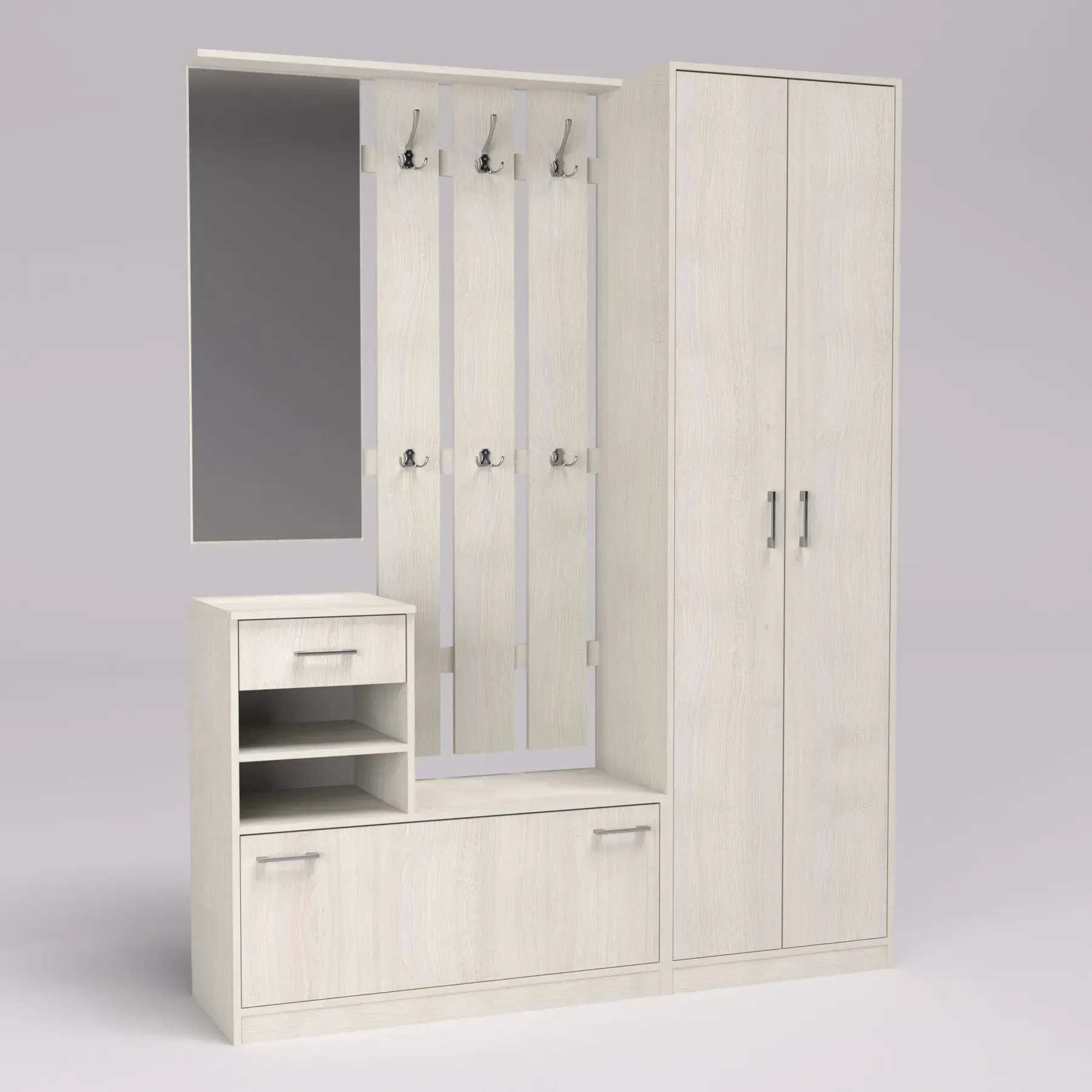 Прихожая Kontinent Solo-3 1600х400х2100 мм Дуб Шамони Светлый (52760165)